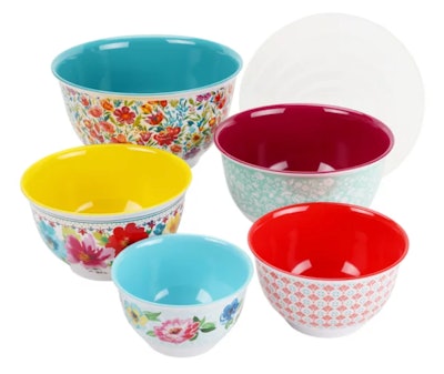 This The Pioneer Woman Melamine Mixing Bowl Set in Petal Party is one of the best Christmas gifts fo...