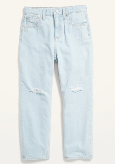 High-Waisted Slouchy Straight Light-Wash Ripped Jeans for Girls on sale at Old Navy for Black Friday...