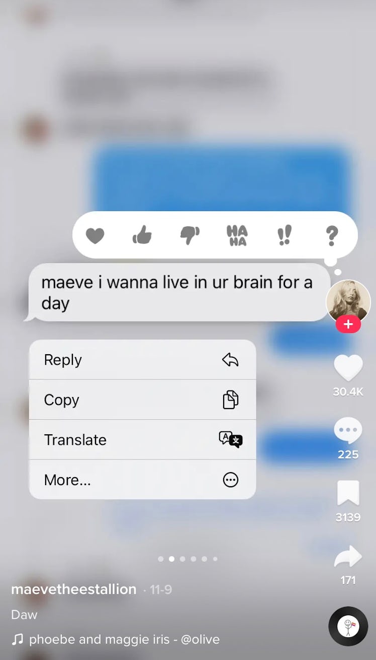 A TikToker shares texts with their name in it as part of one of the swipe photo trends on TikTok. 
