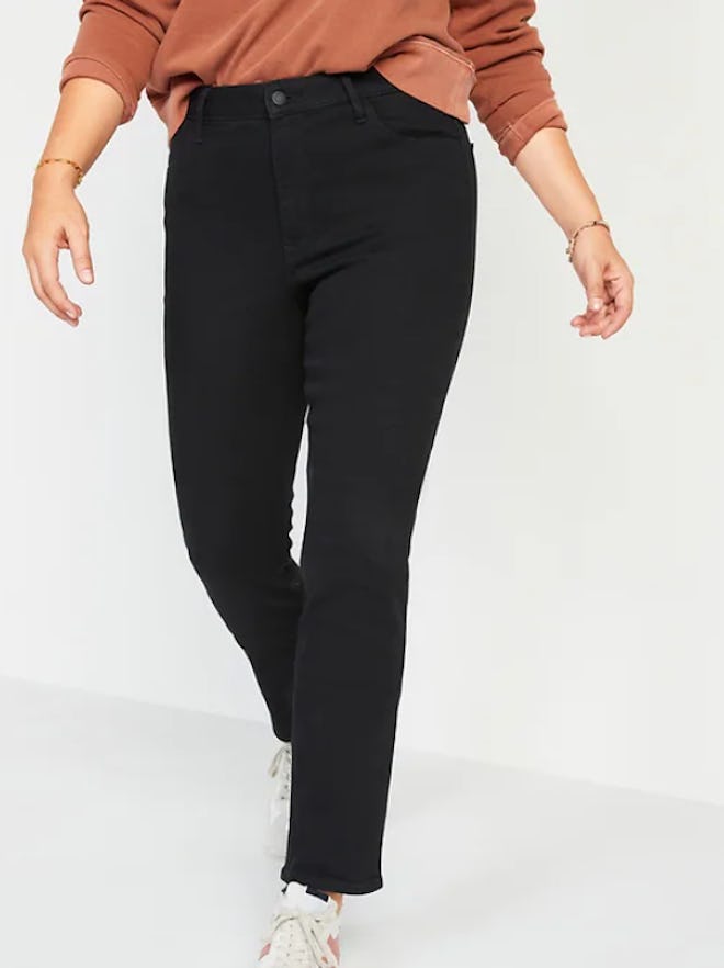 High-Waisted Wow Slim Straight Black Jeans for Women are part of Old Navy's Black Friday sale.