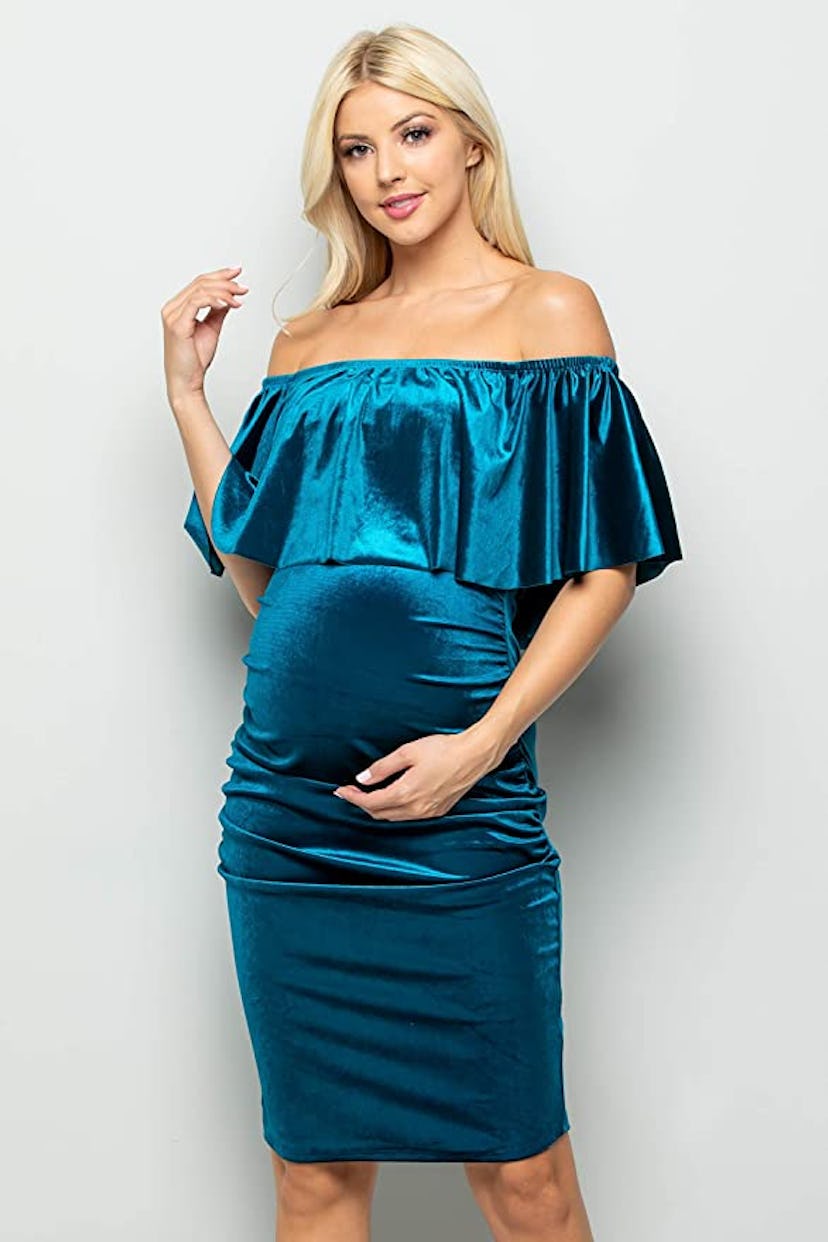 My Bump Velvet Bodycon Maternity Dress