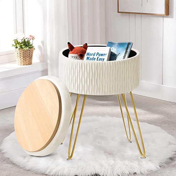 GERANT Velvet Storage Ottoman