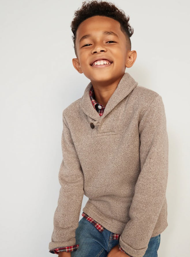 Shawl-Collar Sweater-Fleece Pullover for Boys in A Stone's Throw at Old Navy's Black Friday 2022 sal...