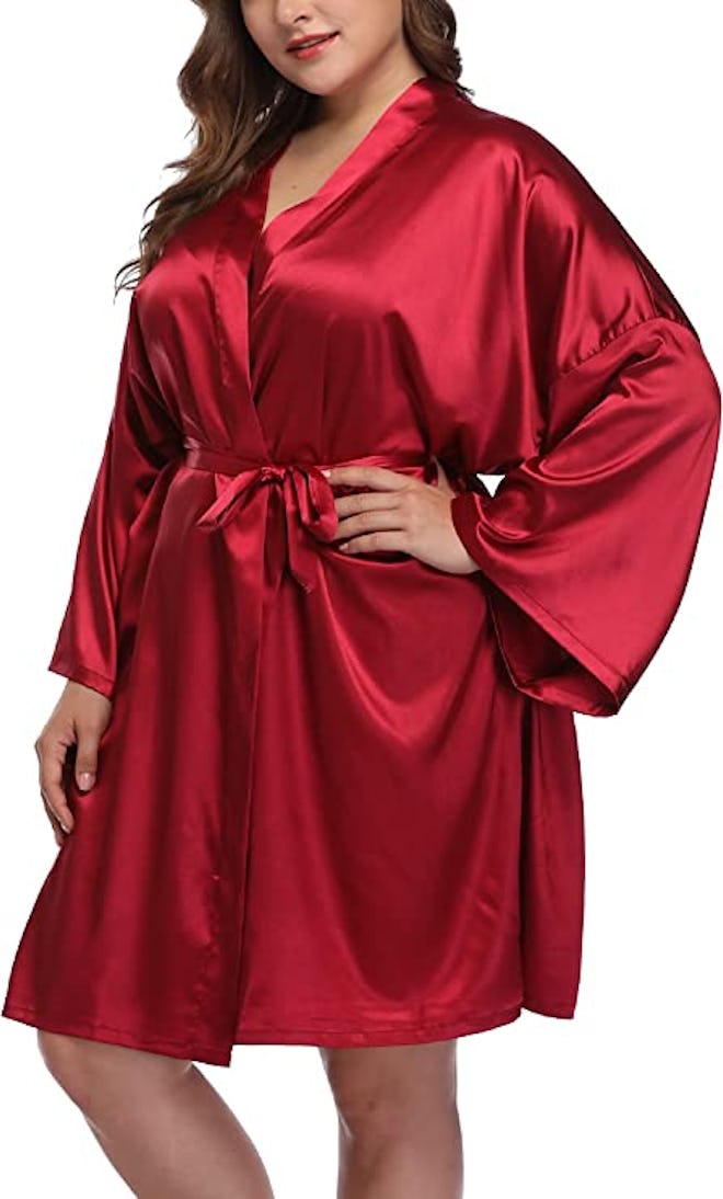 Corset Satin Kimono Robe