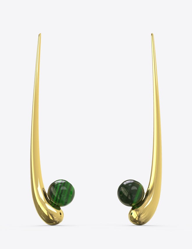 KHIRY malachite drop earrings