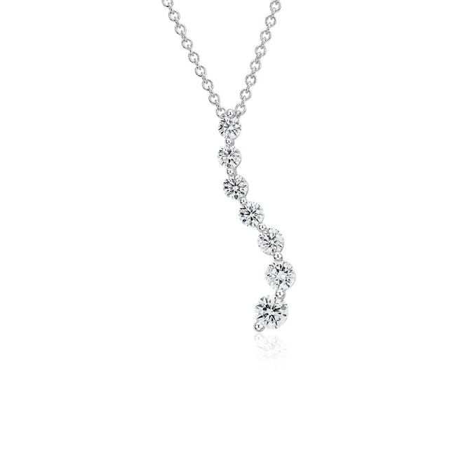 Blue Nile diamond pendant necklace in white gold