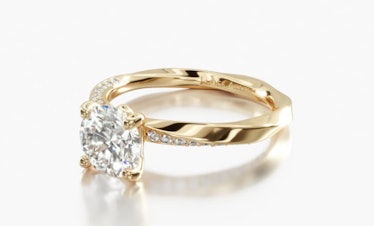 James Allen 14K Yellow Gold Twisted Pavé Engagement Ring