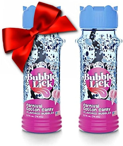 BubbleLick Cotton Candy Edible Bubbles 2-Pack is one of the best stocking stuffers for kids.