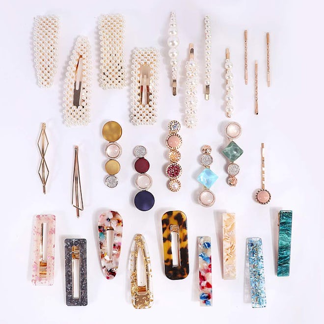 Magicsky Hingwah Pearls & Acrylic Resin Hair Clips (28-Pack)