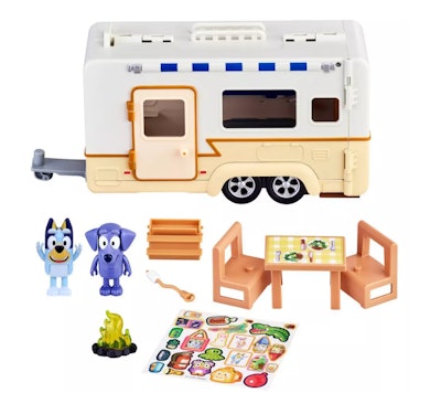Bluey & Jean Luc's Caravan Adventures Playset is one of the best 'Bluey' toys for kids.