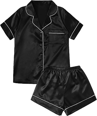 SweatyRocks Short Sleeve Sleepwear Pajama Set