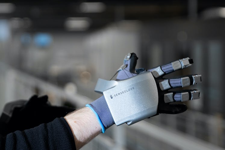 An image of SenseGlove's Nova gloves for VR.