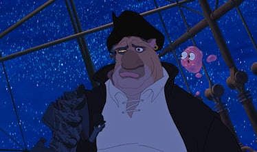 John Silver is the only character in the film that was designed using both hand-drawn animation and ...