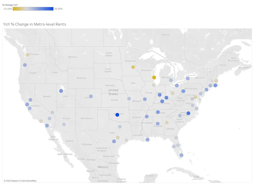 For Rent Map October 2022 Rent Report Shows Where Rent Is Finally Dropping