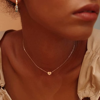 Fettero Tiny 14K Gold Initial Heart Necklace