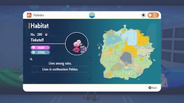 tinkatuff habitat in pokemon scarlet and violet