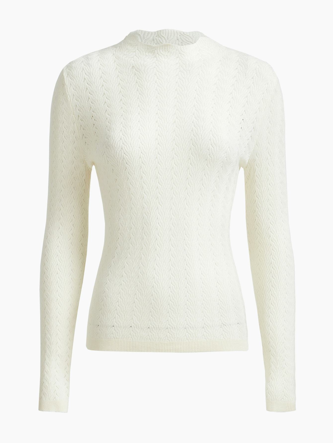 Wool-Mix Fitted Textured Sweater