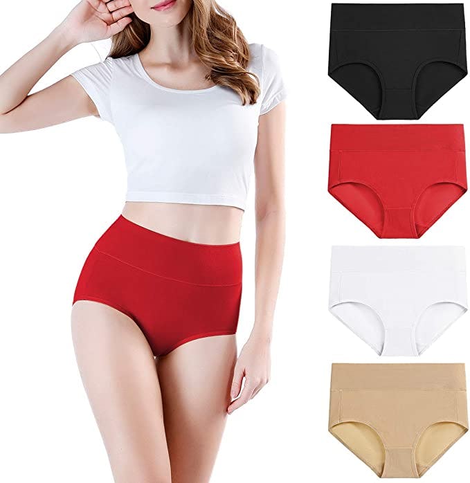 wirarpa High Waisted Cotton Underwear (4-Pack)
