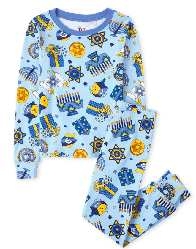Unisex Kids Matching Family Menorah Snug Fit Cotton Pajamas - Brook