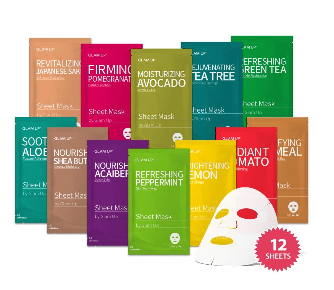 GLAM UP Sheet Masks (12-Pack)