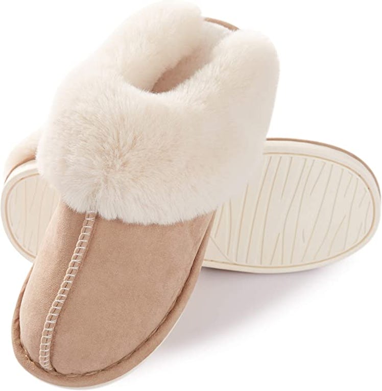 Donpapa Faux Fur Memory Foam Slippers