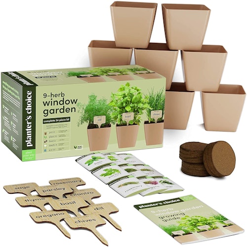 Window Herb Garden 9 Herb Starter Kit