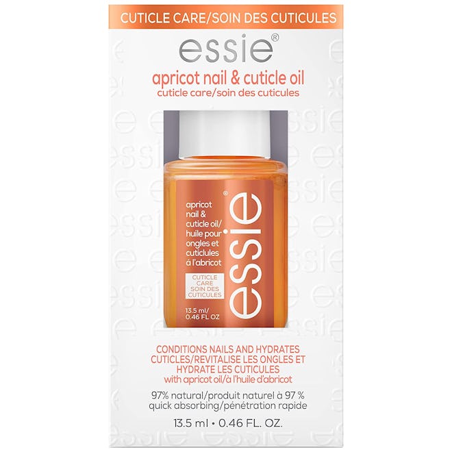 Essie Apricot Nail & Cuticle Oil is what to put on your nails after acrylic removal.