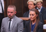 Chanel Cresswell and Dion Lloyd as Wayne and Coleen Rooney in 'Vardy V Rooney: A Courtroom Drama'