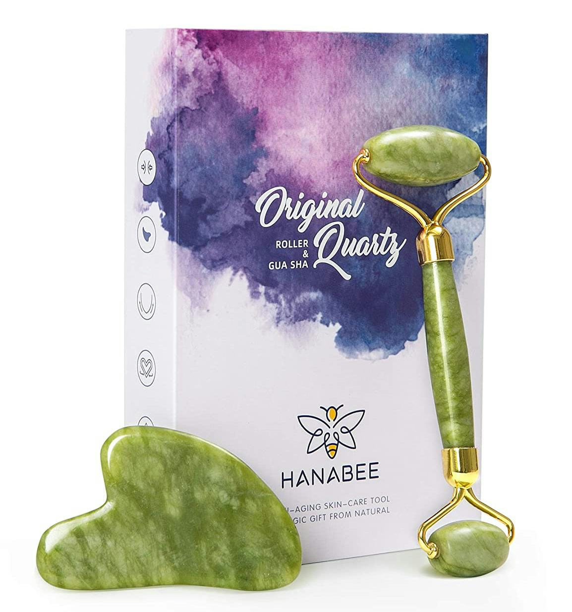 HANABEE Quartz Facial Roller &amp; Gua Sha Tools
