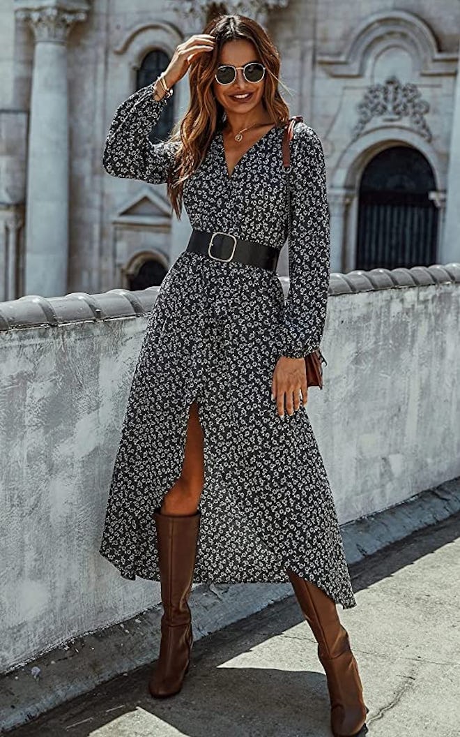 PRETTYGARDEN Long Sleeve Maxi Dress