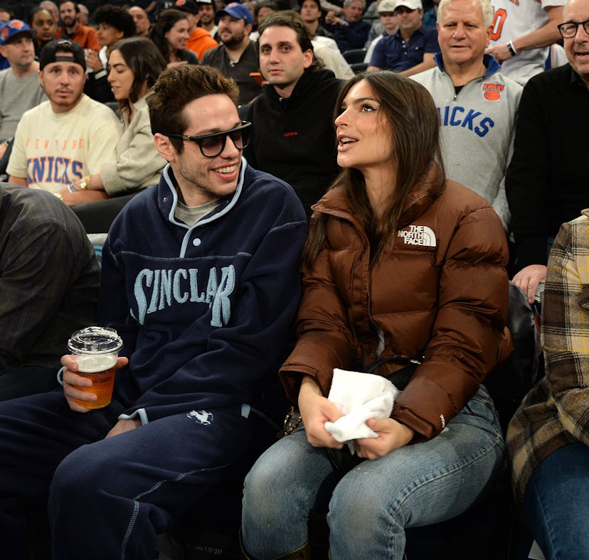 Pete Davidson and Emily Ratajkowski's date night at the Knicks game. Their body language was mixed, ...