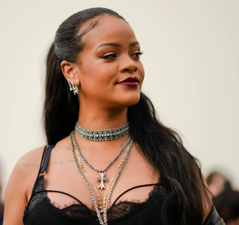 Rihanna is seen outside the Dior show