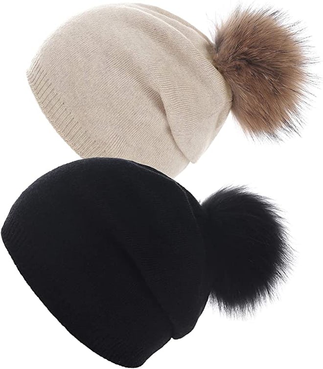 QUEENFUR Knit Wool Beanie (2-Pack)