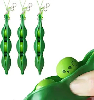 The best fidget toys include keychains, like this green edamame pod with pop-out beans.