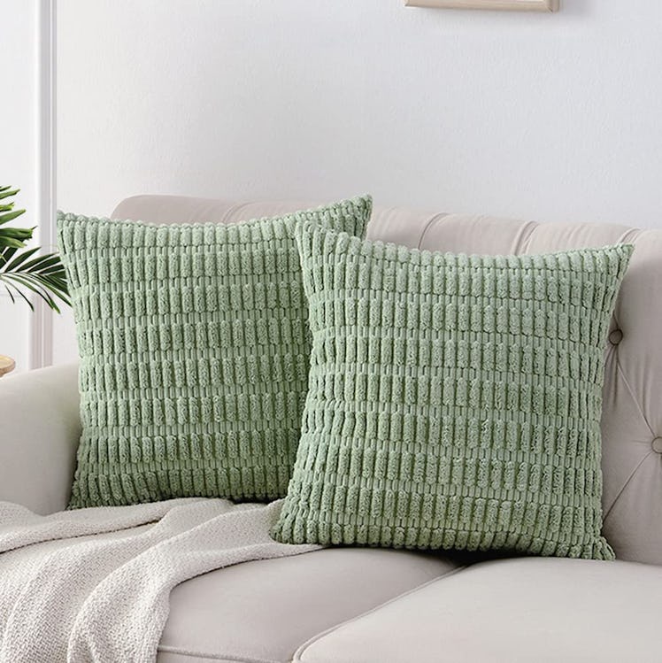 Fancy Homi Sage Green Decorative Throw Pillow Covers (2-Packs)
