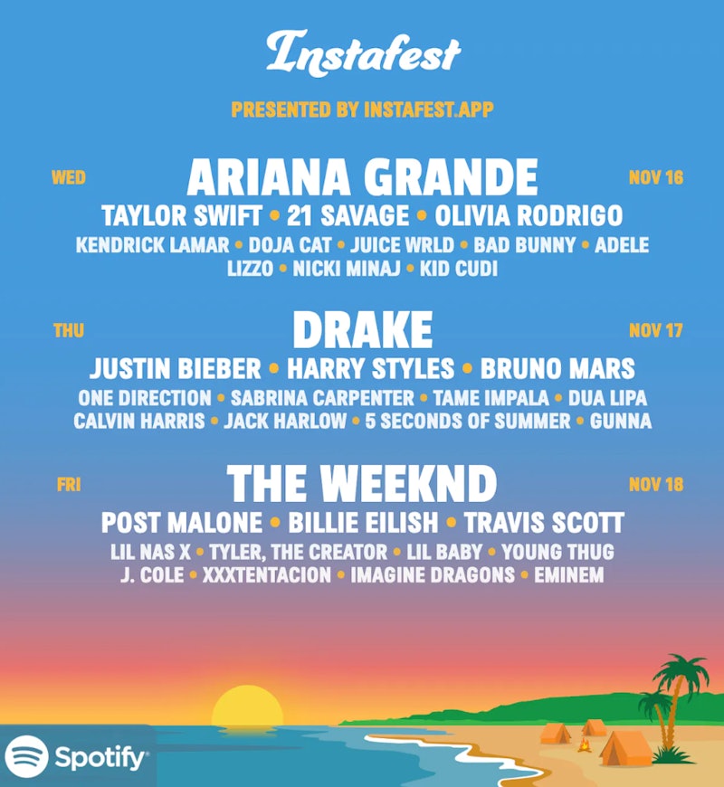 What is Instafest? How to make your own Spotify music festival lineup
