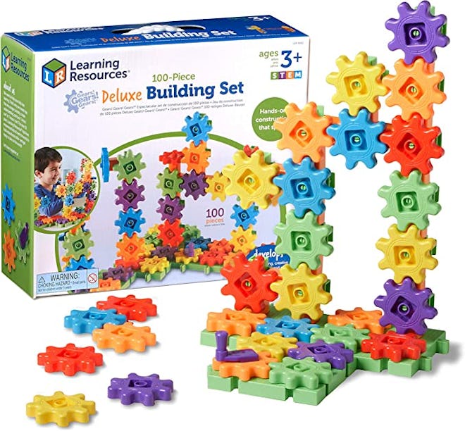 The Learning Resources Gears! Gears! Gears! 100-Piece Deluxe Building Set is one of the top toys for...