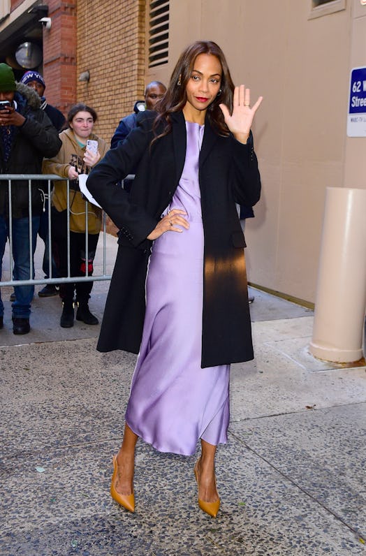 Zoe Saldaña is seen outside "The View" on November 28, 2022 in New York City.