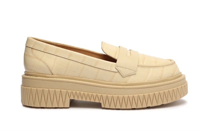 Viola Crocodile-Embossed Leather Flat