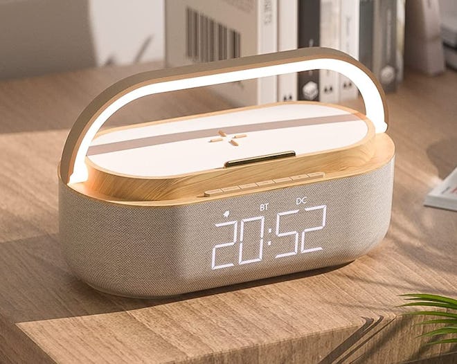 COLSUR Digital Alarm Clock Speaker With Wireless Charger