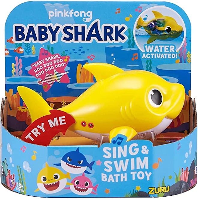 The Robo Alive Junior 'Baby Shark' Battery-Powered Sing & Swim Bath Toy is one of the top toys for 3...
