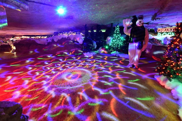 A multicolored light display.