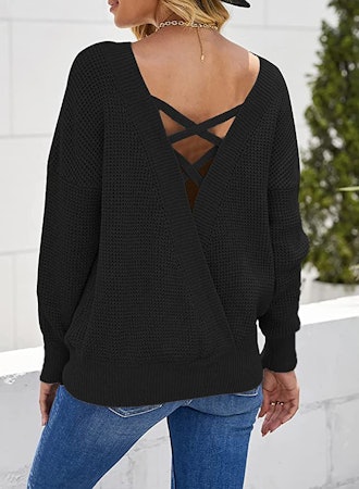 Asvivid Criss Cross V-Back Sweater