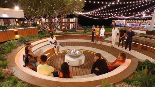 'Love Island' contestants gathered around the fire pit