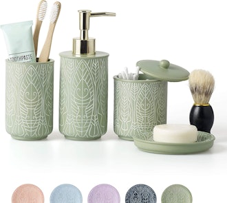  VIRTUNE Premium Pastel Green Bathroom Accessories Set