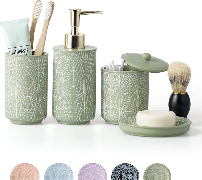  VIRTUNE Premium Pastel Green Bathroom Accessories Set