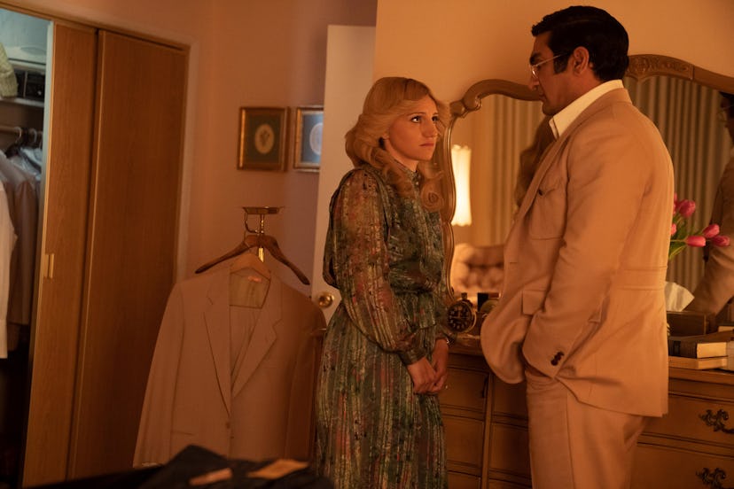 Annaleigh Ashford as Irene Banerjee and Kumail Nanjiani as Steve Banerjee in ‘Welcome to Chippendale…
