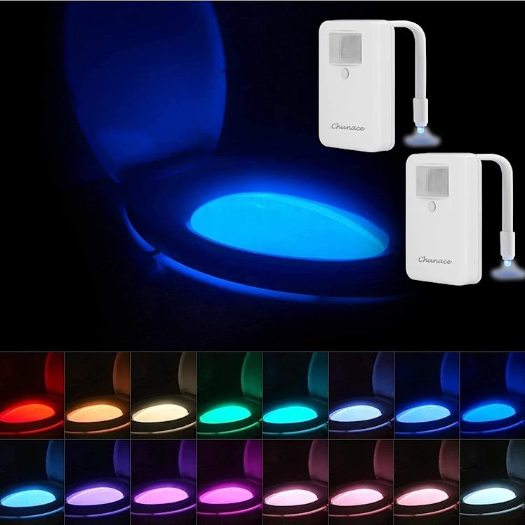 Chunace 16-Color Changing LED Toilet Bowl Night Light (2-Pack)