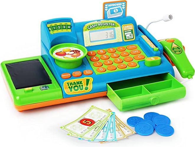 The Boley Blue Pretend Cash Register Toy is one of the top toys for 3-year-olds.