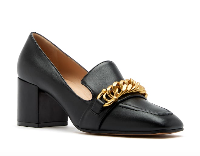 Beaupre Leather Heeled Loafers in Black